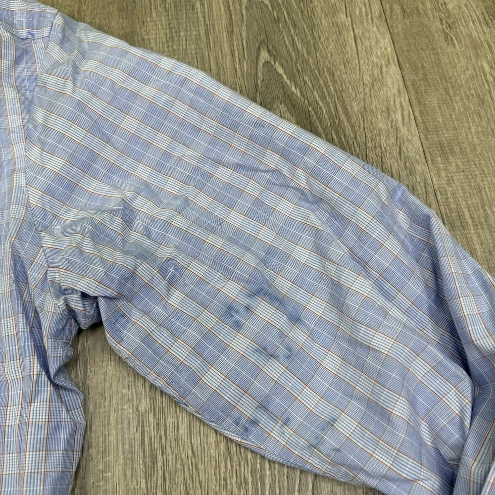 Todd Snyder Dress Shirt Mens Size 16 36/37 Plaid Cotton Spread Collar Business